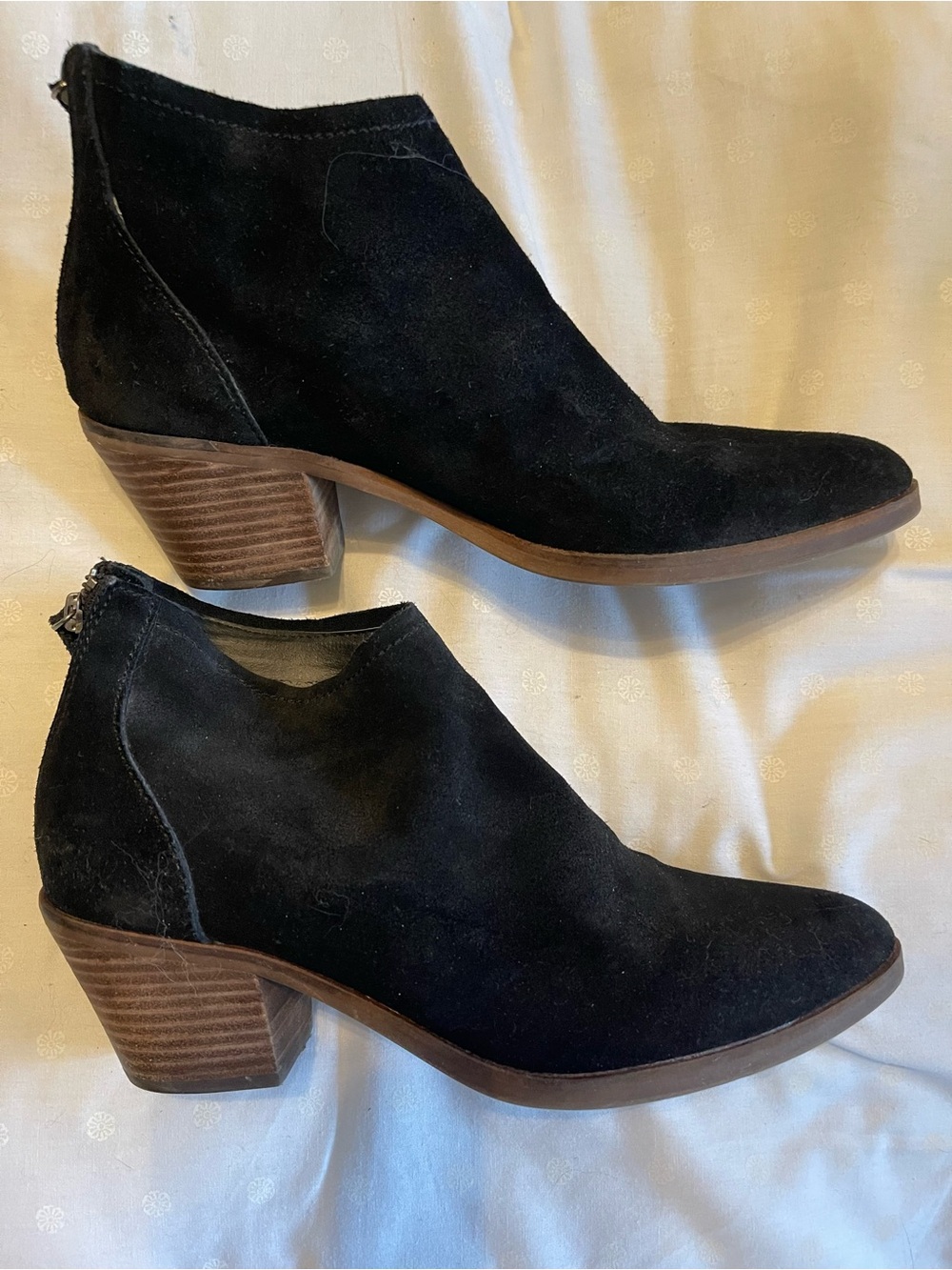 Dolce Vita Women’s Black Suede Ankle Booties - Classic Zip Back Style